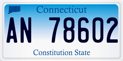 CT license plate AN78602