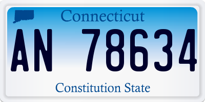 CT license plate AN78634