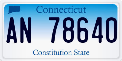 CT license plate AN78640