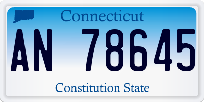 CT license plate AN78645