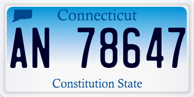 CT license plate AN78647