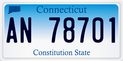 CT license plate AN78701