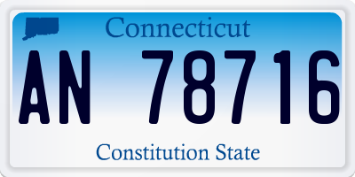 CT license plate AN78716