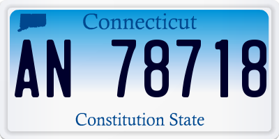 CT license plate AN78718