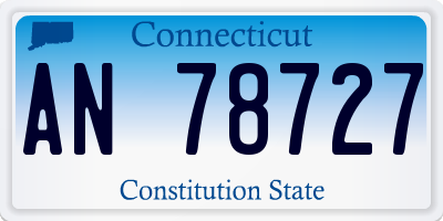 CT license plate AN78727