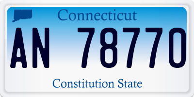 CT license plate AN78770
