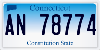 CT license plate AN78774