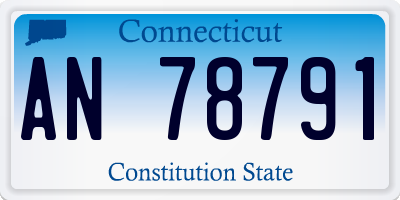 CT license plate AN78791