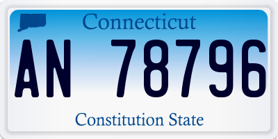 CT license plate AN78796