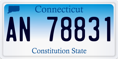CT license plate AN78831