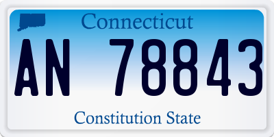 CT license plate AN78843
