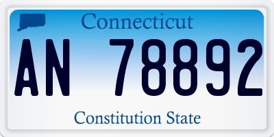 CT license plate AN78892