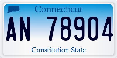 CT license plate AN78904