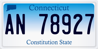 CT license plate AN78927