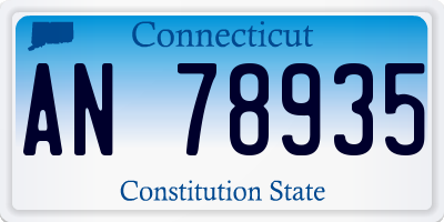 CT license plate AN78935