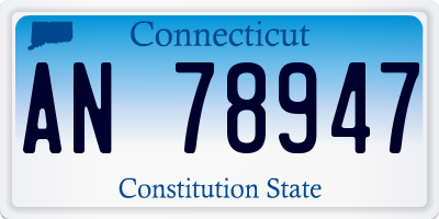 CT license plate AN78947