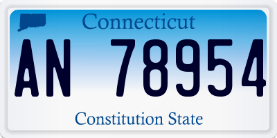 CT license plate AN78954