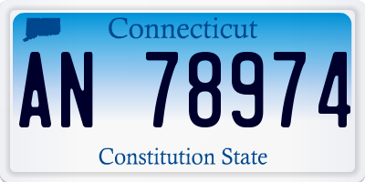CT license plate AN78974