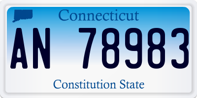 CT license plate AN78983
