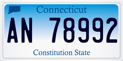 CT license plate AN78992