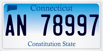 CT license plate AN78997