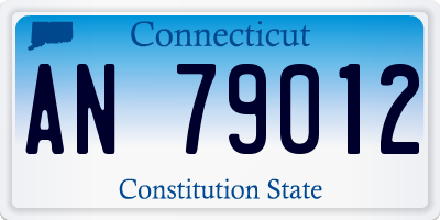 CT license plate AN79012