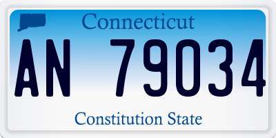 CT license plate AN79034