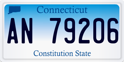 CT license plate AN79206
