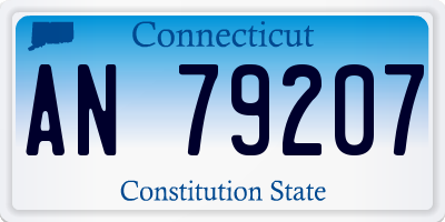 CT license plate AN79207