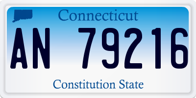 CT license plate AN79216
