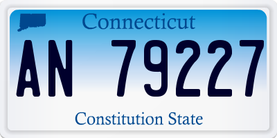 CT license plate AN79227