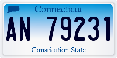 CT license plate AN79231