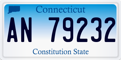 CT license plate AN79232