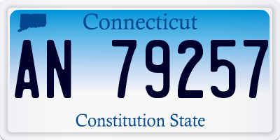 CT license plate AN79257