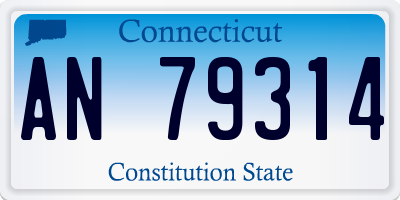 CT license plate AN79314