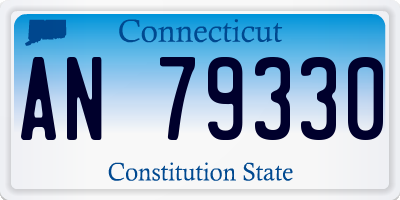 CT license plate AN79330