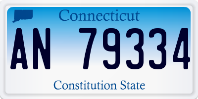 CT license plate AN79334