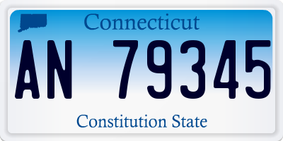 CT license plate AN79345