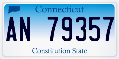 CT license plate AN79357