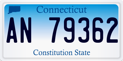 CT license plate AN79362