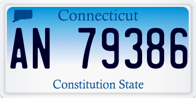 CT license plate AN79386
