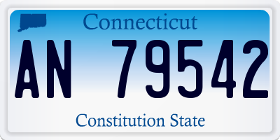 CT license plate AN79542
