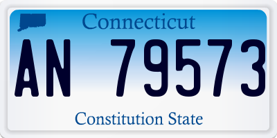 CT license plate AN79573