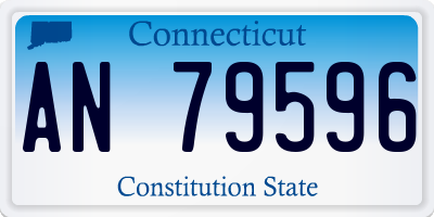 CT license plate AN79596