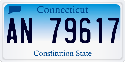 CT license plate AN79617