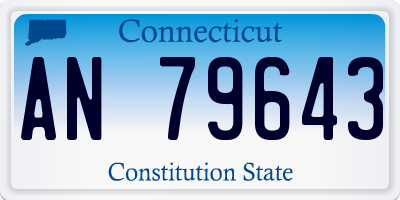 CT license plate AN79643
