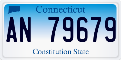 CT license plate AN79679