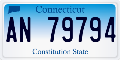 CT license plate AN79794
