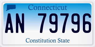 CT license plate AN79796