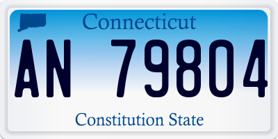 CT license plate AN79804